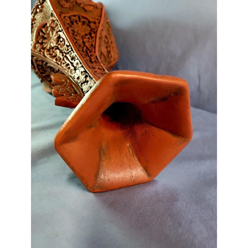 Red Carved Lacquerware Vase China Dynasty Flower Bottle 18.75''Tall Vessel